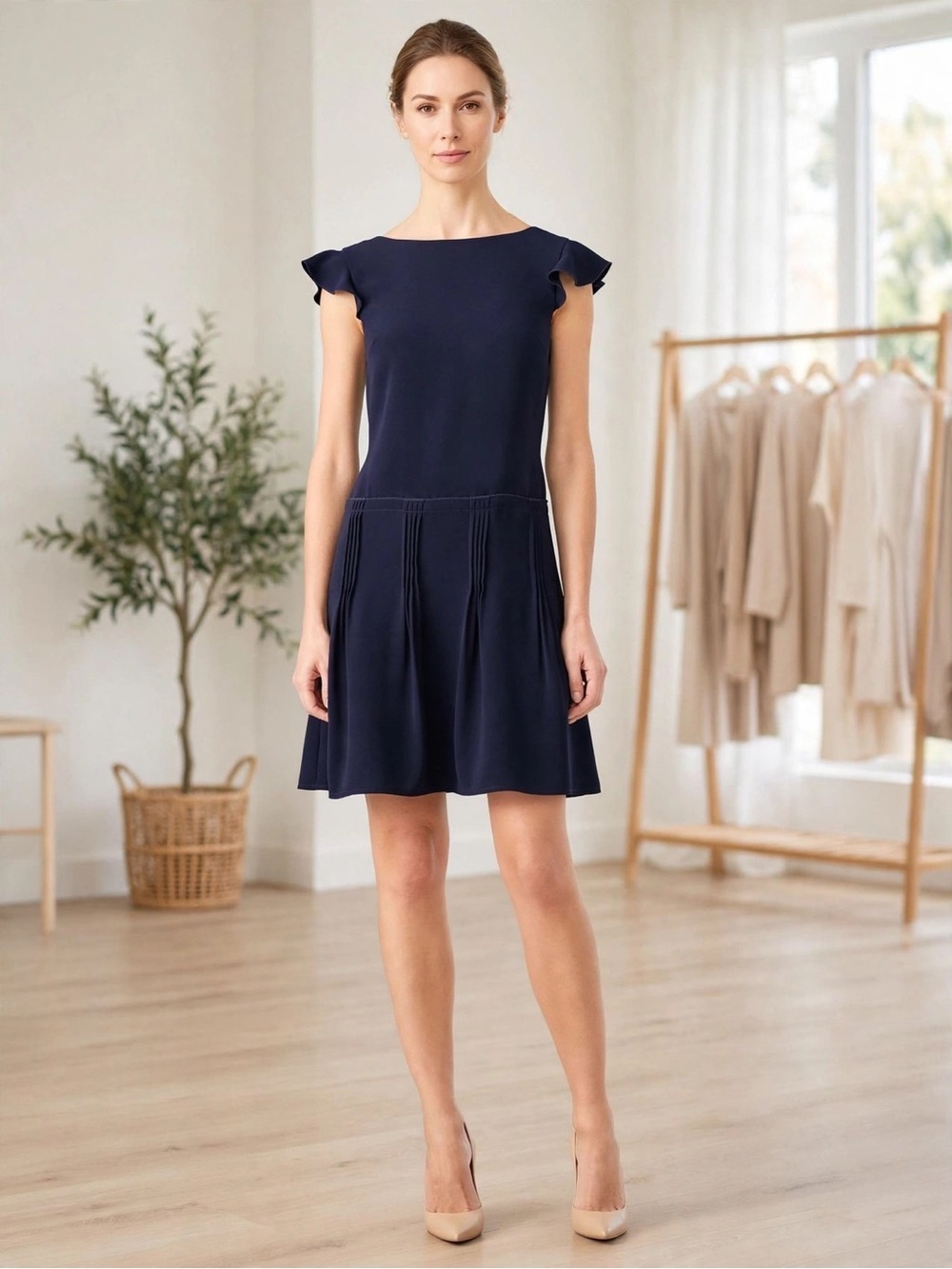 Slate and Willow Elegant Navy Blue Dress size 4